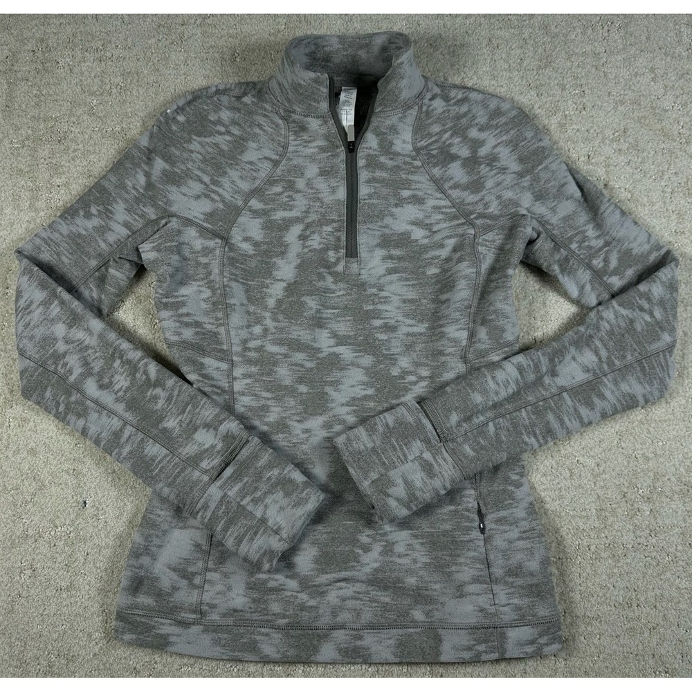 Lululemon Its Rulu Run Half-Zip Pullover Gray Size 4 LW3FSZS Thumbholes Pockets